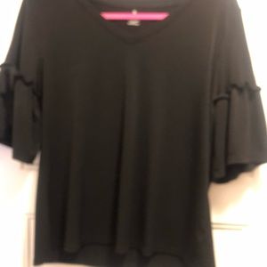 Black blouse; v neck
